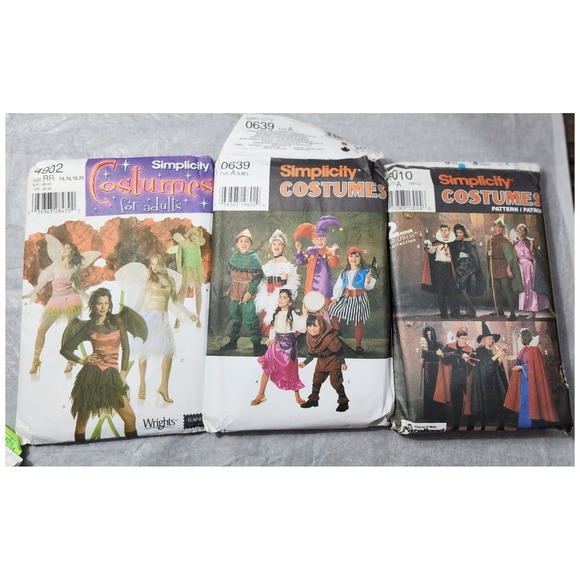 Simplicity Other - Simplicity Sewing Patterns Lot of 3 Halloween Costumes Adult & Kids Spooky Witch